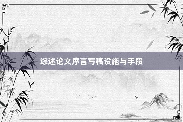 综述论文序言写稿设施与手段